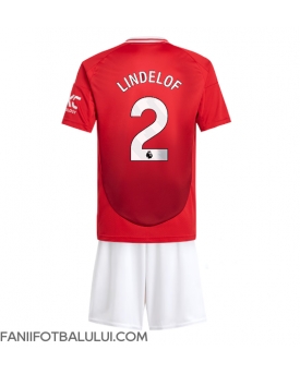 Manchester United Victor Lindelof #2 Echipament de Fotbal Replică 2024-25 Copii Acasa (+ Șorturi)